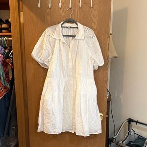 a new day White Eyelet Mini Dress